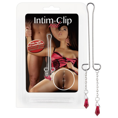 DECORAZIONE CLIP VAGINALE REGOLABILE "INTIMATE CLIPS RED"